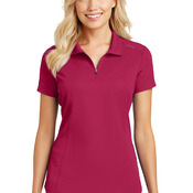 Ladies Pinpoint Mesh Zip Polo