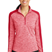 Women's PosiCharge ® Electric Heather Colorblock 1/4 Zip Pullover