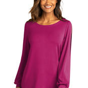 Women's Luxe Knit Jewel Neck Top